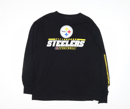 NFL Team Apparel Men's Black XL Pittsburgh Steelers Long Sleeve Shirt