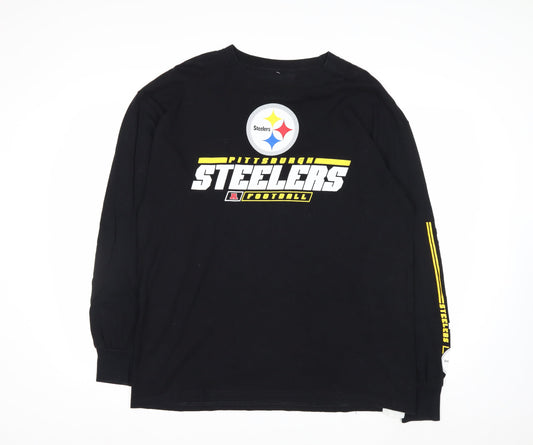 NFL Team Apparel Men's Black XL Pittsburgh Steelers Long Sleeve Shirt