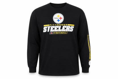 NFL Team Apparel Men's Black XL Pittsburgh Steelers Long Sleeve Shirt