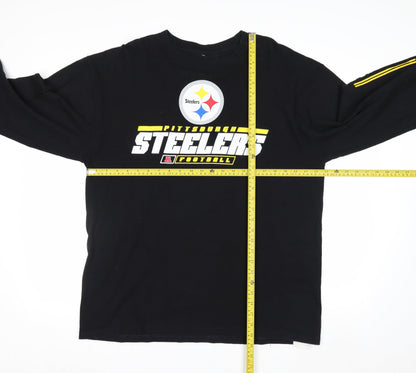 NFL Team Apparel Men's Black XL Pittsburgh Steelers Long Sleeve Shirt