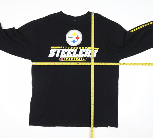 NFL Team Apparel Men's Black XL Pittsburgh Steelers Long Sleeve Shirt