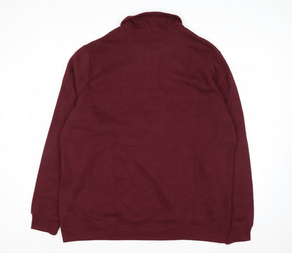 Croft & Barrow Men's Red XL 1/4 Zip Collared Sweatshirt