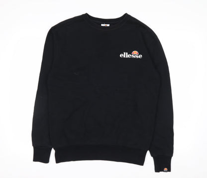 Ellesse Mens Black Crew Neck Pullover Sweatshirt M