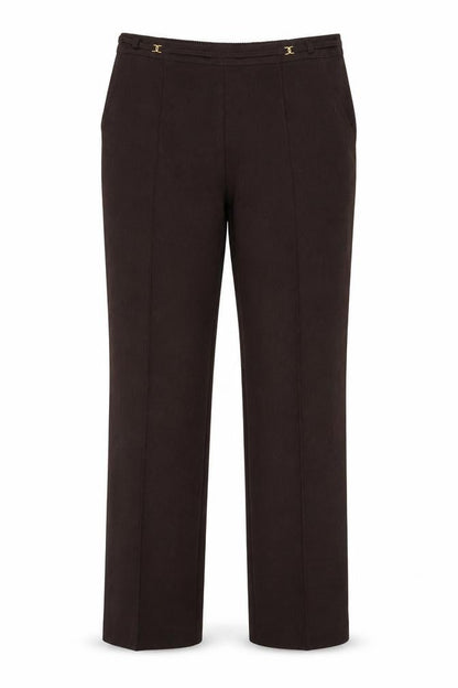 Marks and Spencer Women Brown Size 14 Long Straight Trousers