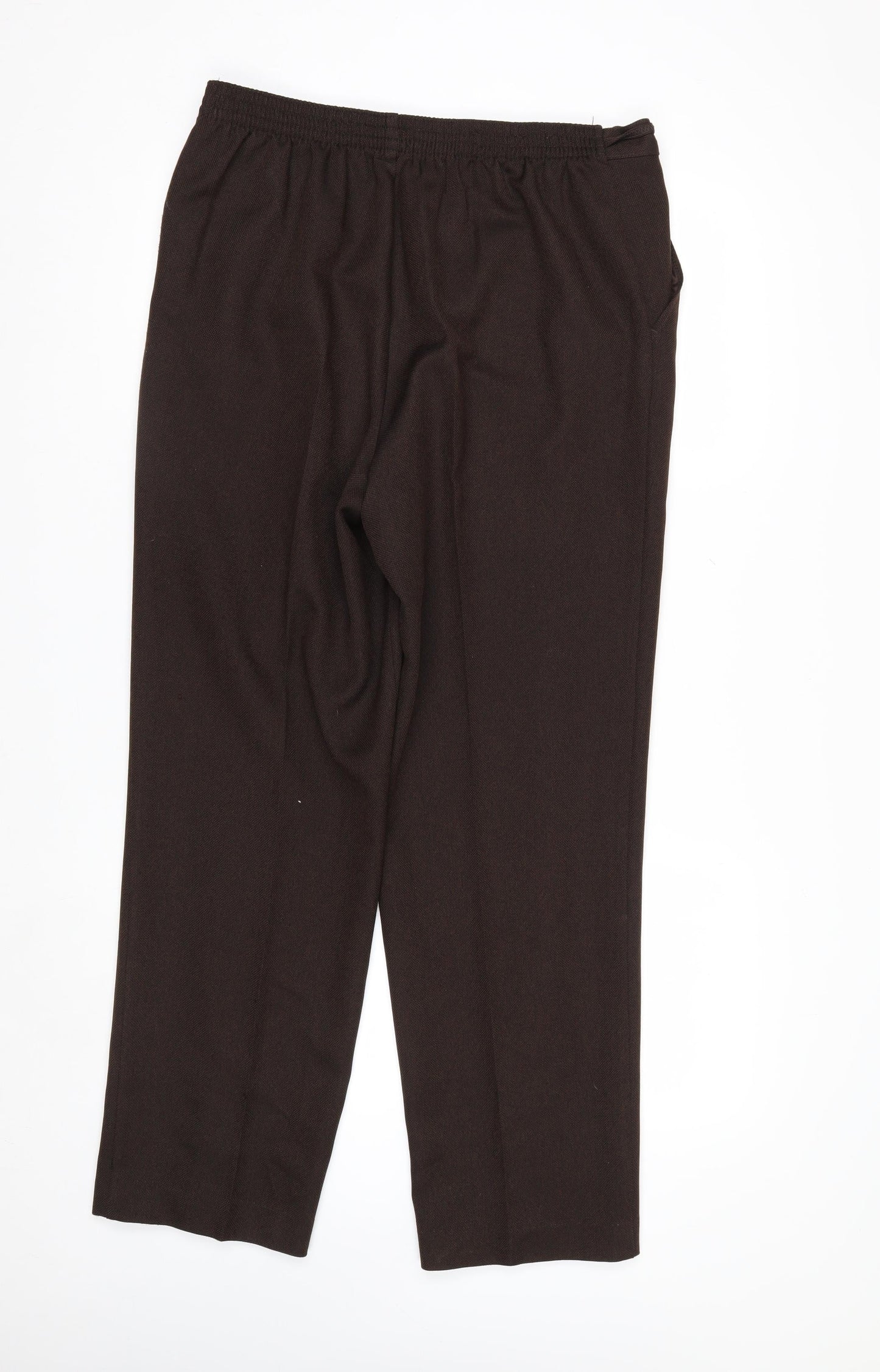 Marks and Spencer Women Brown Size 14 Long Straight Trousers