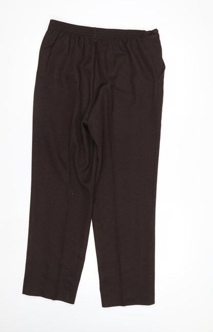 Marks and Spencer Women Brown Size 14 Long Straight Trousers