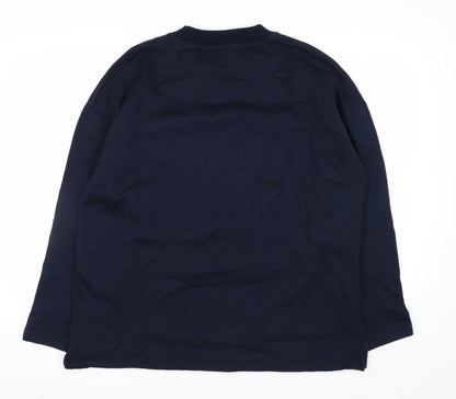 Vallarme Men's Blue Costa Del Sol Embroidered Cotton Sweatshirt L