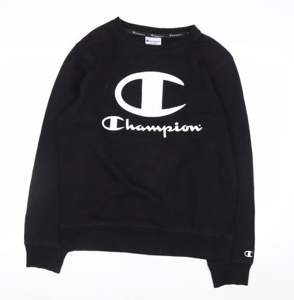 Champion Men's Black Small Pullover Sweatshirt Logo Fleece
