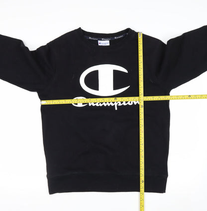 Champion Men's Black Small Pullover Sweatshirt Logo Fleece