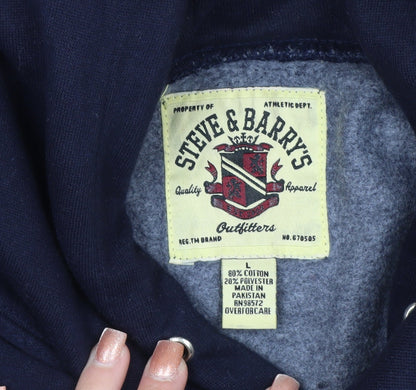 Steve & Barry's Men's Blue Navy Pullover Hoodie L College Fleece