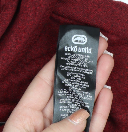 Ecko Unltd Men's Red Pullover Hoodie Size L Graphic Logo Sweatshirt