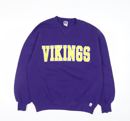 Russell Athletic Men's Purple Vikings Sweatshirt L Pullover Fleece