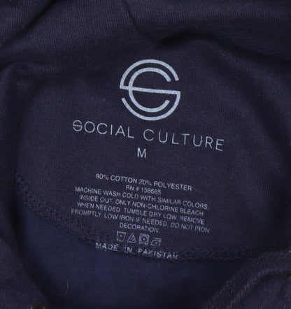Social Culture Men's Blue Pullover Hoodie M Los Angeles Design