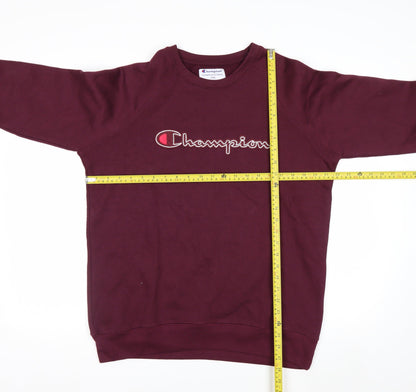 Champion Men's Red Pullover Sweatshirt L Regular Crew Neck Fleece