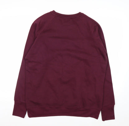 Champion Men's Red Pullover Sweatshirt L Regular Crew Neck Fleece