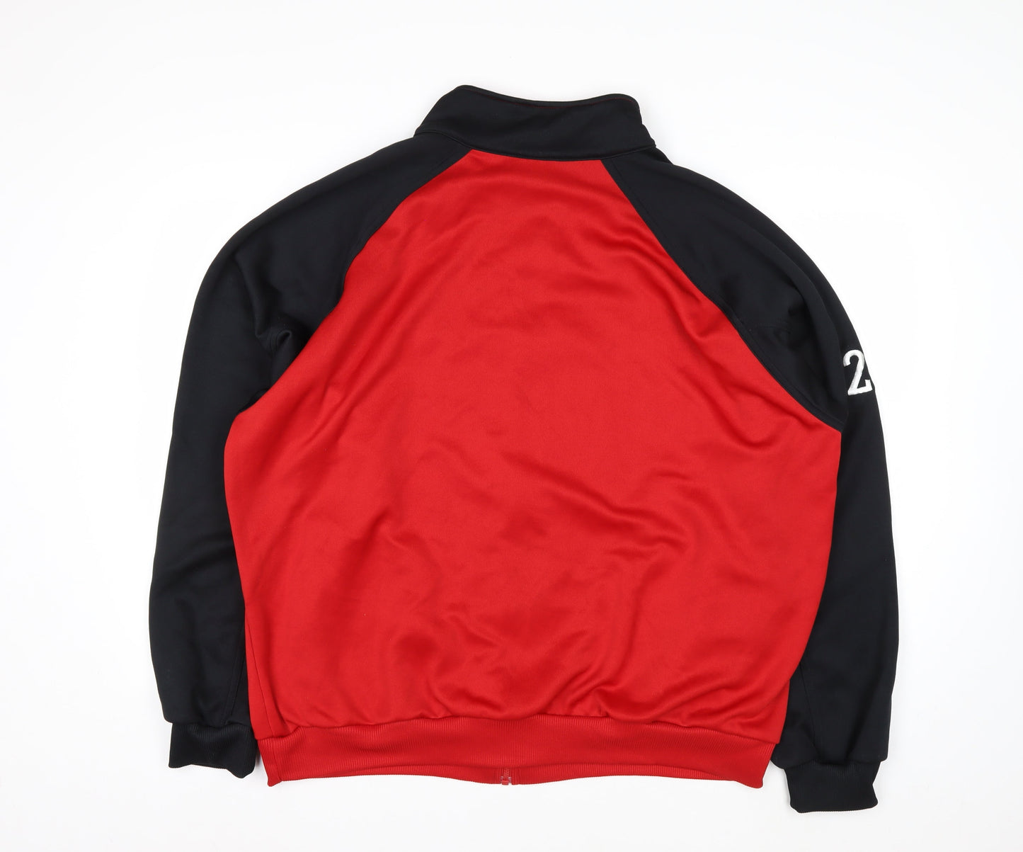 Adidas Men's Red Black Full Zip Soccer Sweatshirt XL Polyester