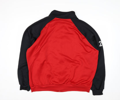 Adidas Men's Red Black Full Zip Soccer Sweatshirt XL Polyester