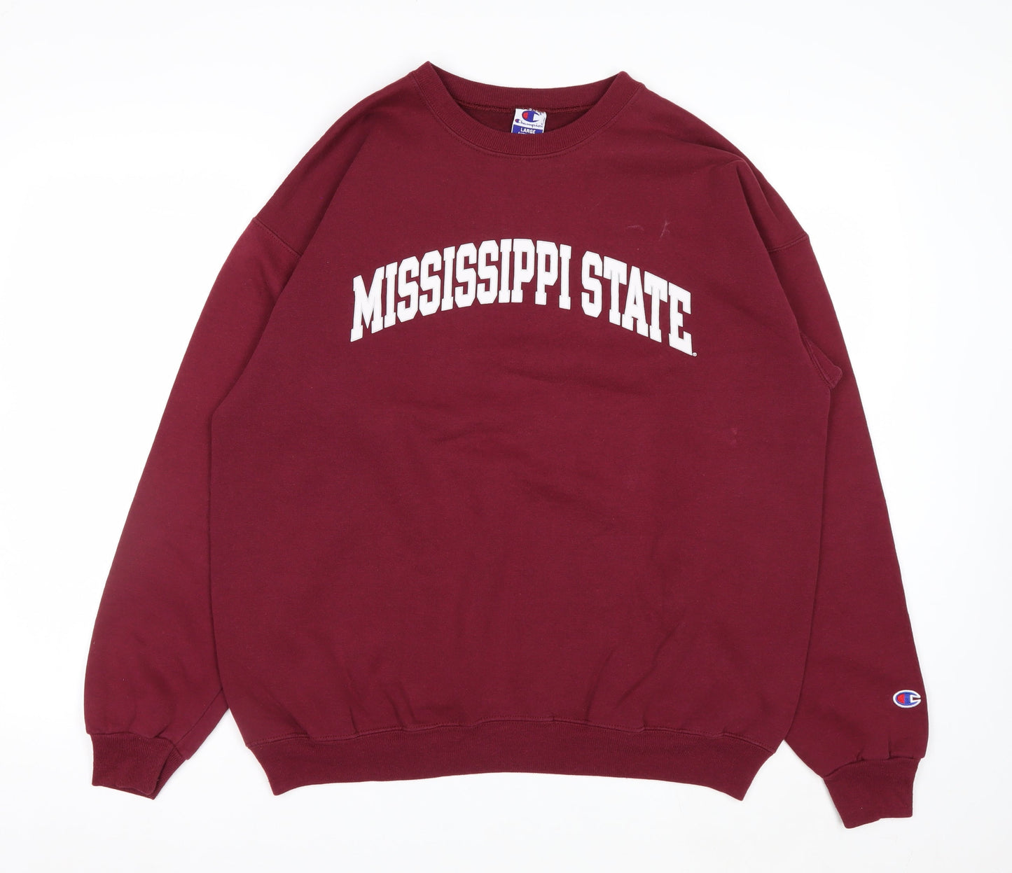 Champion Mens Red Large Pullover Sweatshirt Mississippi State Logo