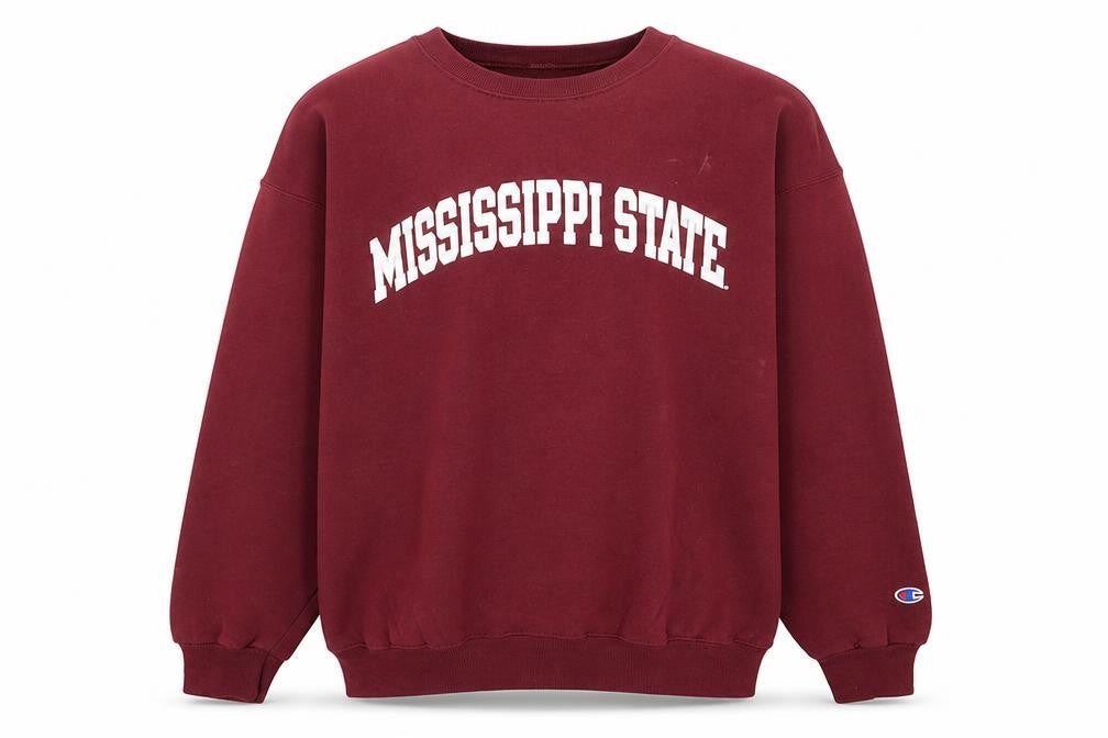 Champion Mens Red Large Pullover Sweatshirt Mississippi State Logo