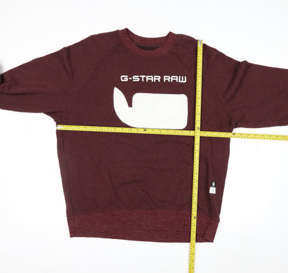 G-Star Raw Men's Red XL Crew Neck Pullover Sweatshirt
