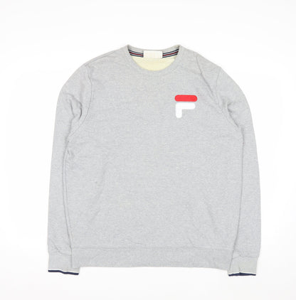 Fila Men's Grey Crew Neck Sweatshirt L Regular Fit Sports Style