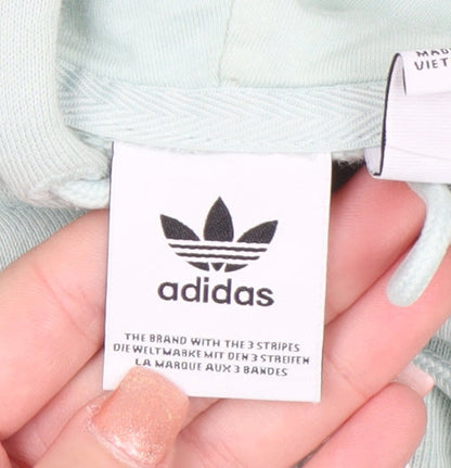 Adidas Womens Mint Green Pullover Hoodie XL UK 22 Casual Logo Sweatshirt