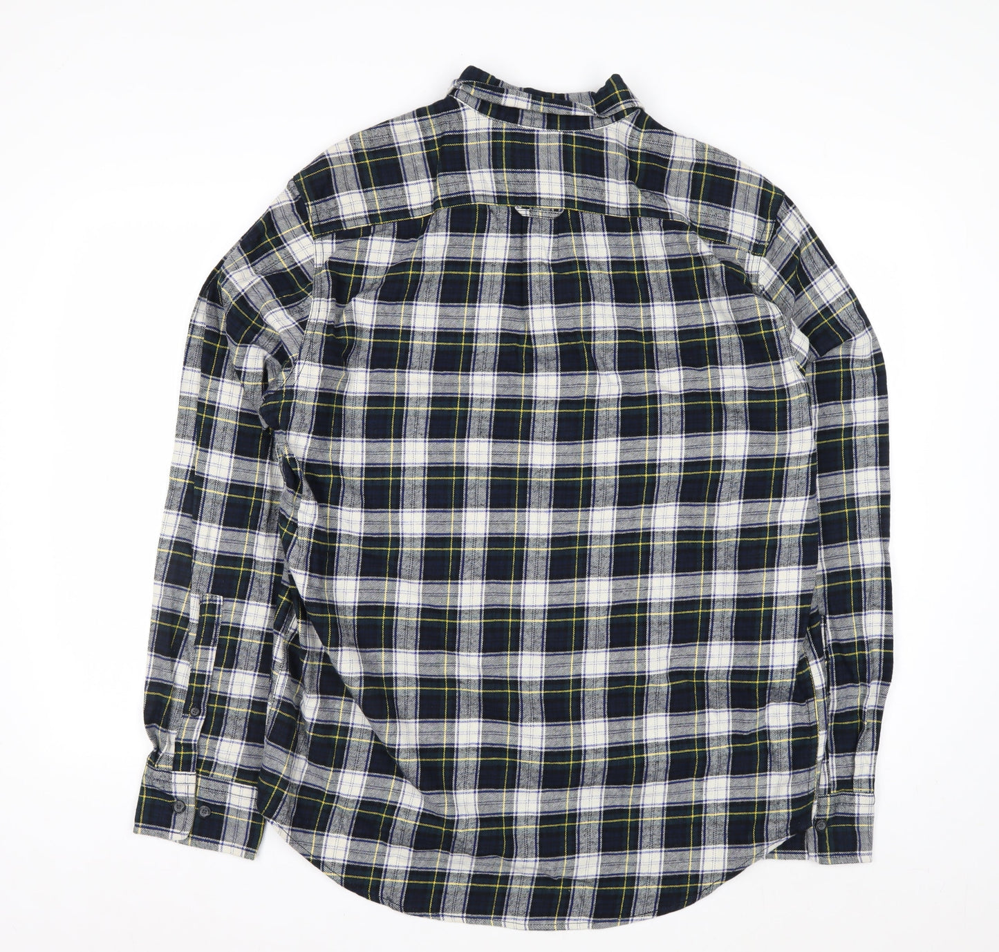 Eddie Bauer Men's Blue Long Sleeve Check Flannel Shirt Size L