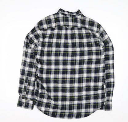 Eddie Bauer Men's Blue Long Sleeve Check Flannel Shirt Size L