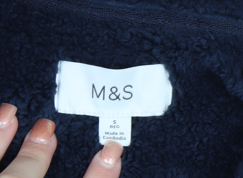 Marks and Spencer Men's Blue Fleece Full Zip Jacket S Regular Fit