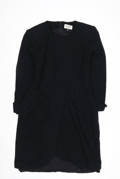 Kasper Women Black Size 12 Sheath Knee Length Dress