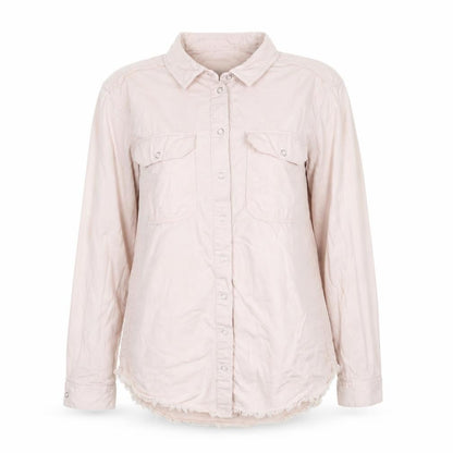 New Look Women Beige Cotton Button-Up Shirt UK 10 Long Sleeve