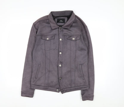Marrakech Women’s Grey Suede Basic Jacket L Collared Button Front