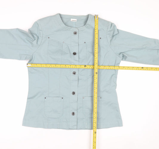 Damart Women’s Green Cotton Blend Button Jacket Size 14