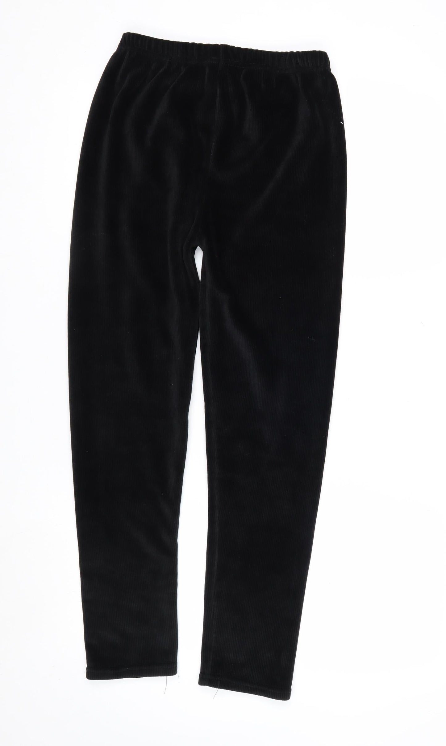 Marks and Spencer Womens Black Velour Trousers Size 14 X Short
