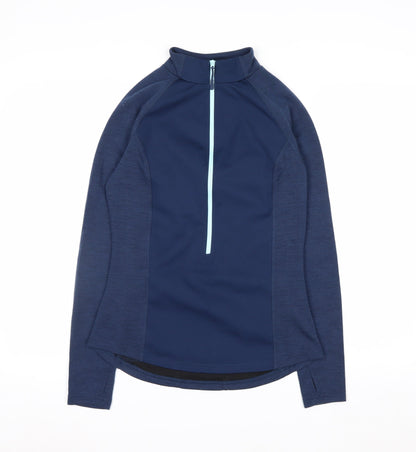 Crane Womens Blue Size 10 1/2 Zip Long Sleeve Pullover Sweatshirt