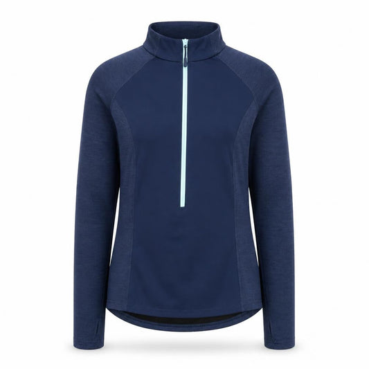 Crane Womens Blue Size 10 1/2 Zip Long Sleeve Pullover Sweatshirt