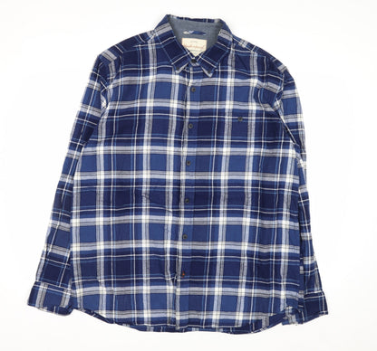 Weatherproof Men's Blue Plaid Long Sleeve Cotton Button-Up Shirt XL
