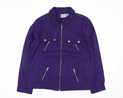 Keren Hart Women's Purple Cotton Zip-Up Jacket Size M