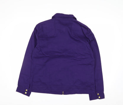 Keren Hart Women's Purple Cotton Zip-Up Jacket Size M