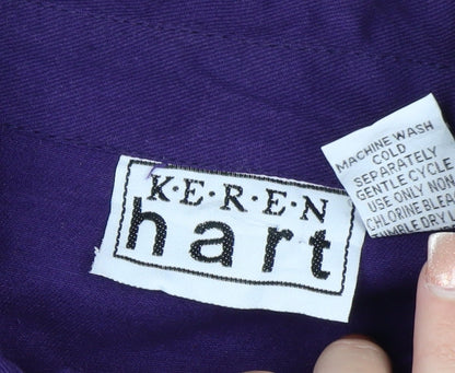 Keren Hart Women's Purple Cotton Zip-Up Jacket Size M