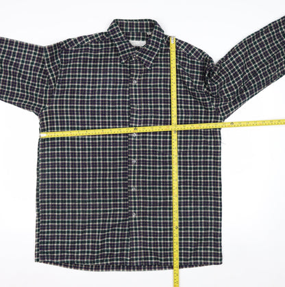 Executive Class by Evershine Men's Green Checked Flannel Shirt Size 42