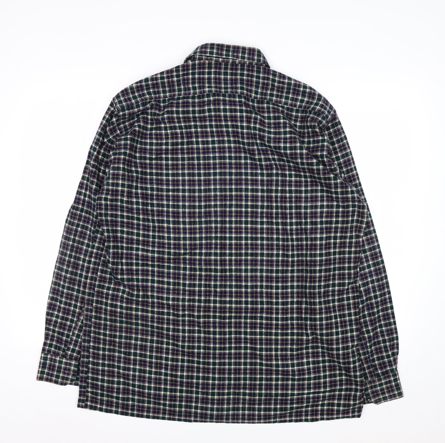 Executive Class by Evershine Men's Green Checked Flannel Shirt Size 42