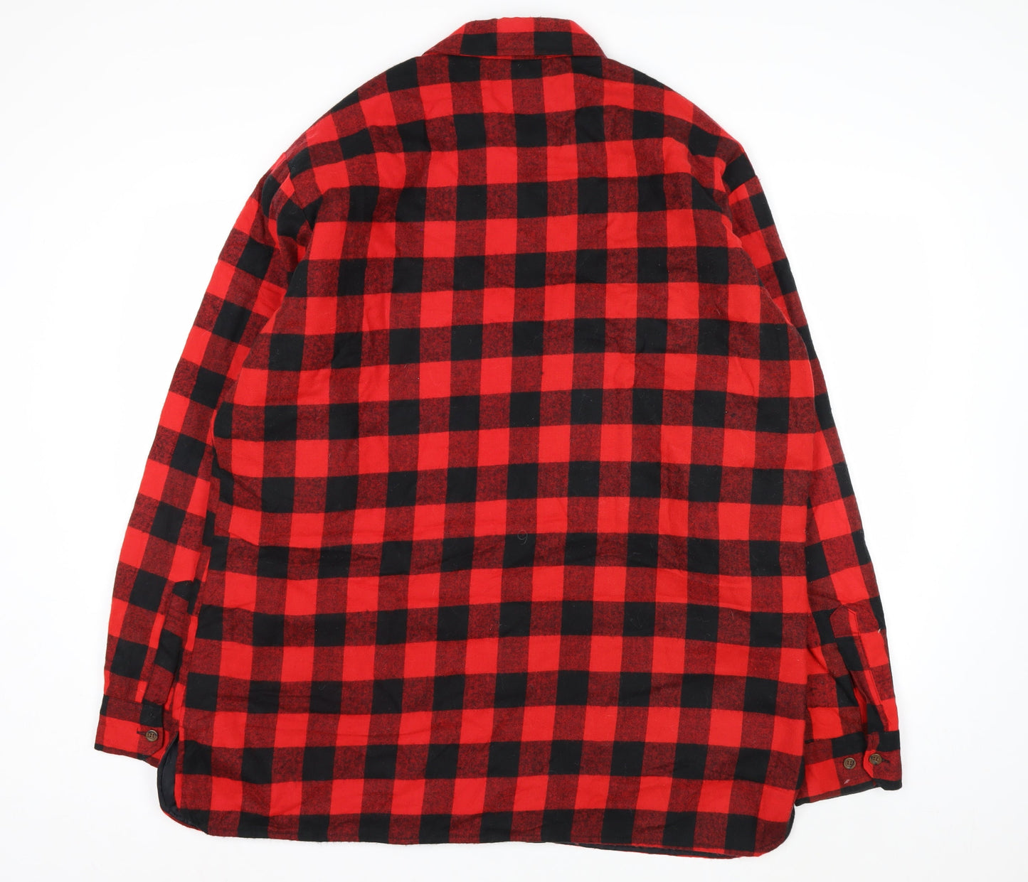 St. John’s Bay Men’s Red Black Check Flannel Shirt XL Vintage
