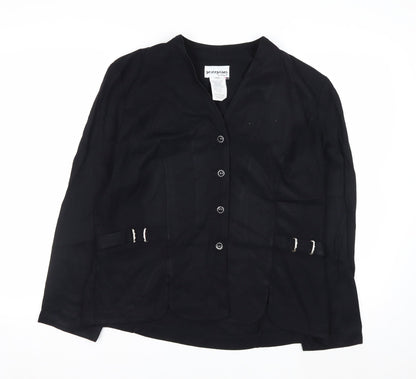 Perceptions by Irene B. Women's Black Blazer Size 12 Buttoned Waist Detail