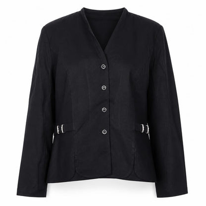 Perceptions by Irene B. Women's Black Blazer Size 12 Buttoned Waist Detail
