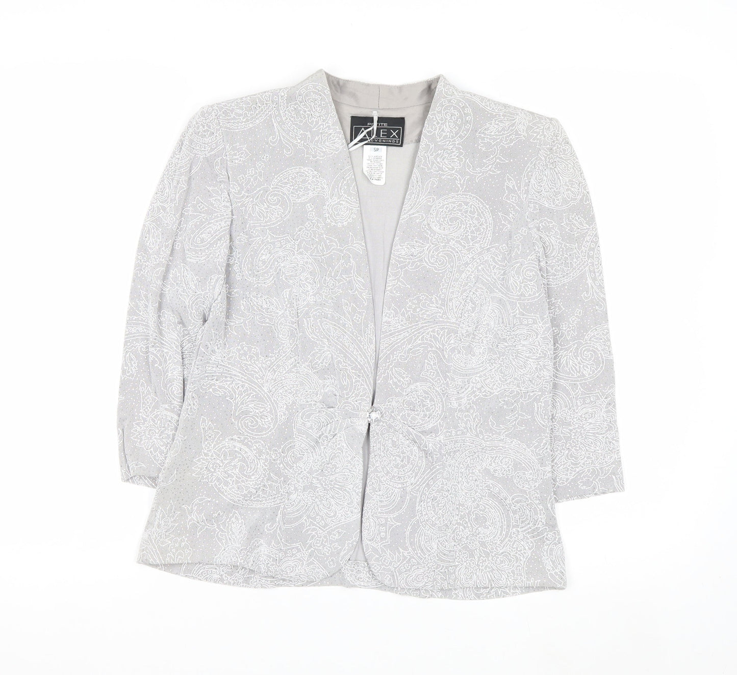 Alex Evenings Women’s Grey Paisley Single Breasted Blazer Petite SP