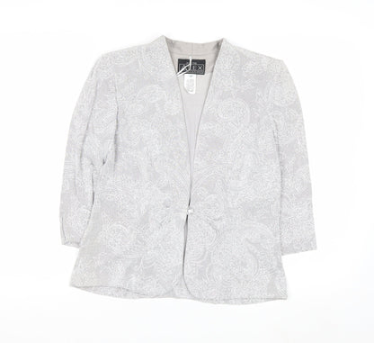 Alex Evenings Women’s Grey Paisley Single Breasted Blazer Petite SP