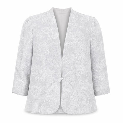Alex Evenings Women’s Grey Paisley Single Breasted Blazer Petite SP