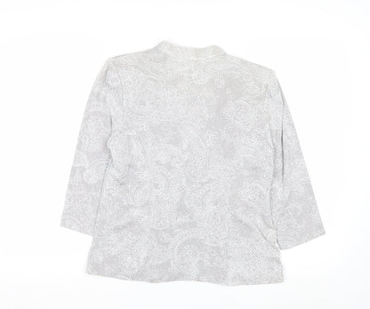 Alex Evenings Women’s Grey Paisley Single Breasted Blazer Petite SP