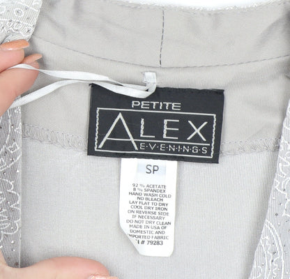 Alex Evenings Women’s Grey Paisley Single Breasted Blazer Petite SP